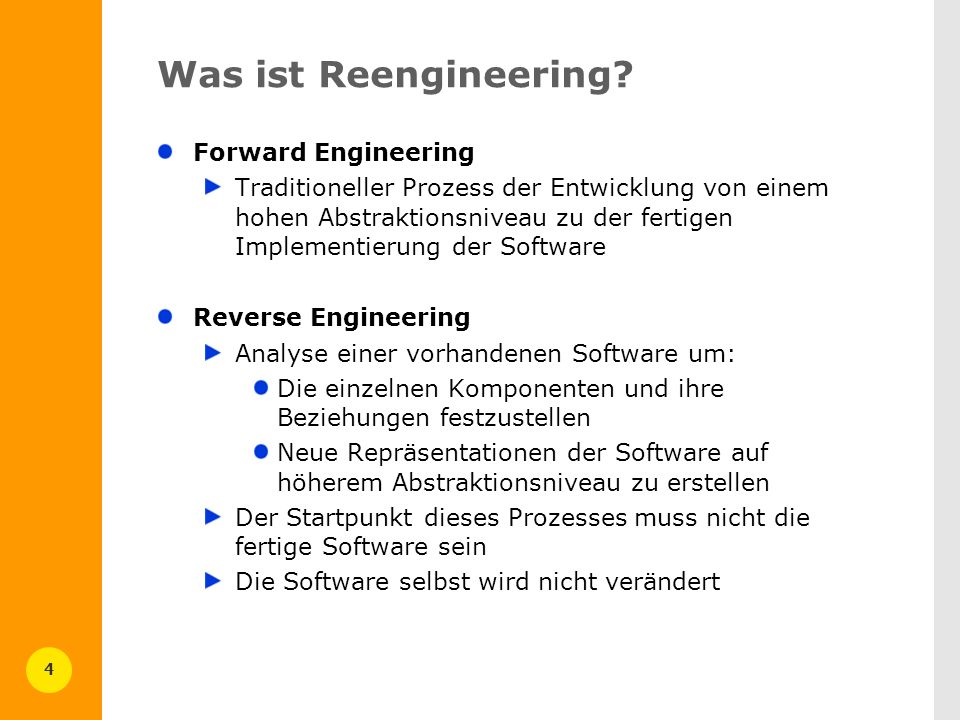 Was ist Reengineering Forward Engineering