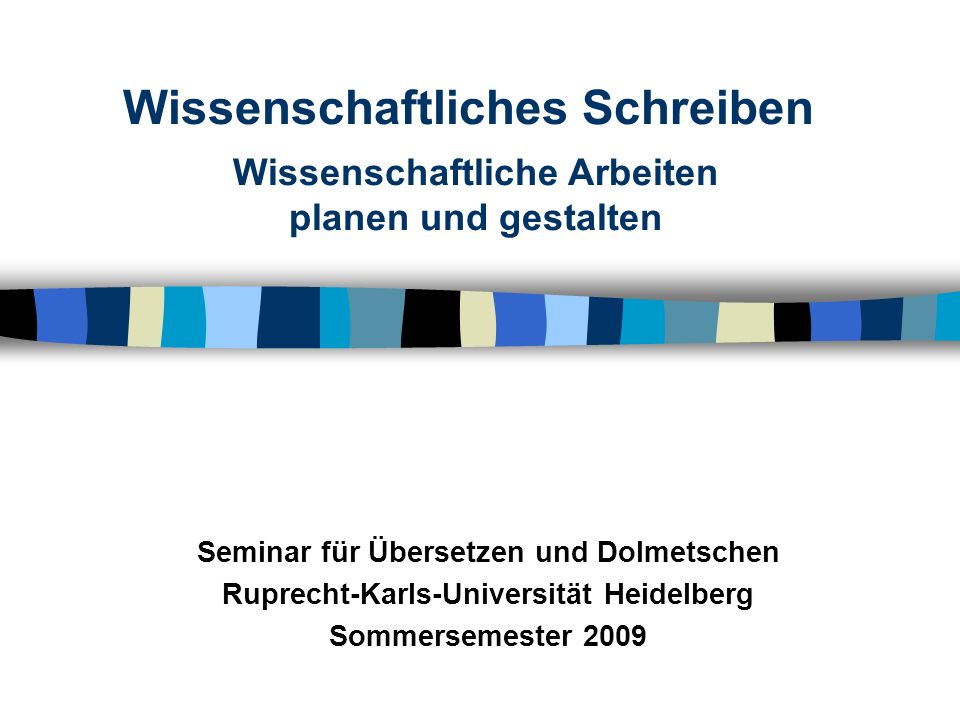 Wissenschaftliches Schreiben