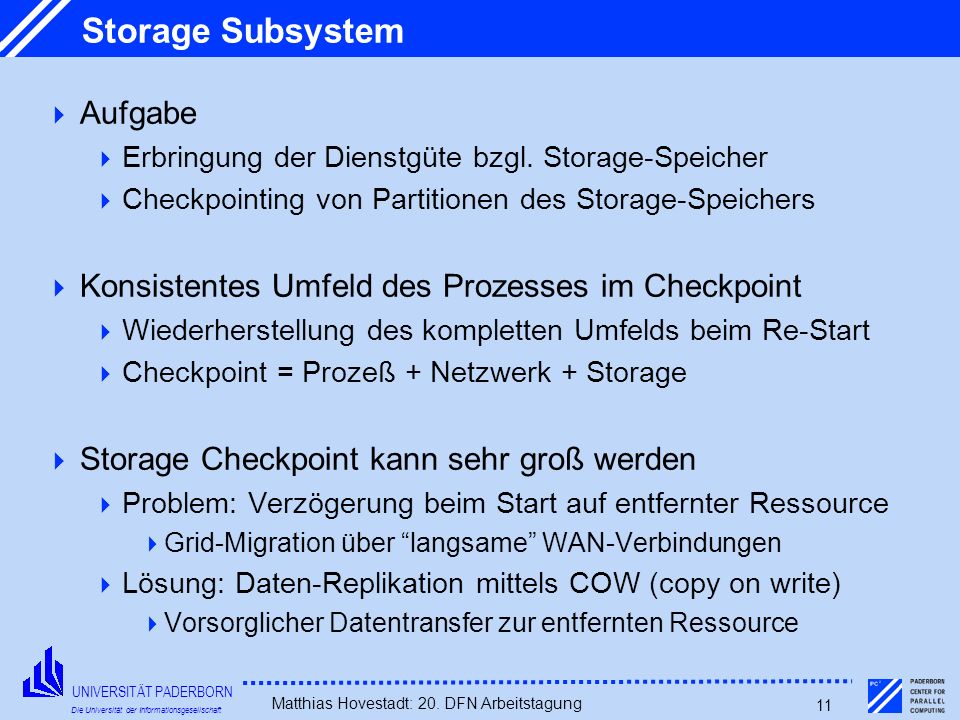Storage Subsystem Aufgabe