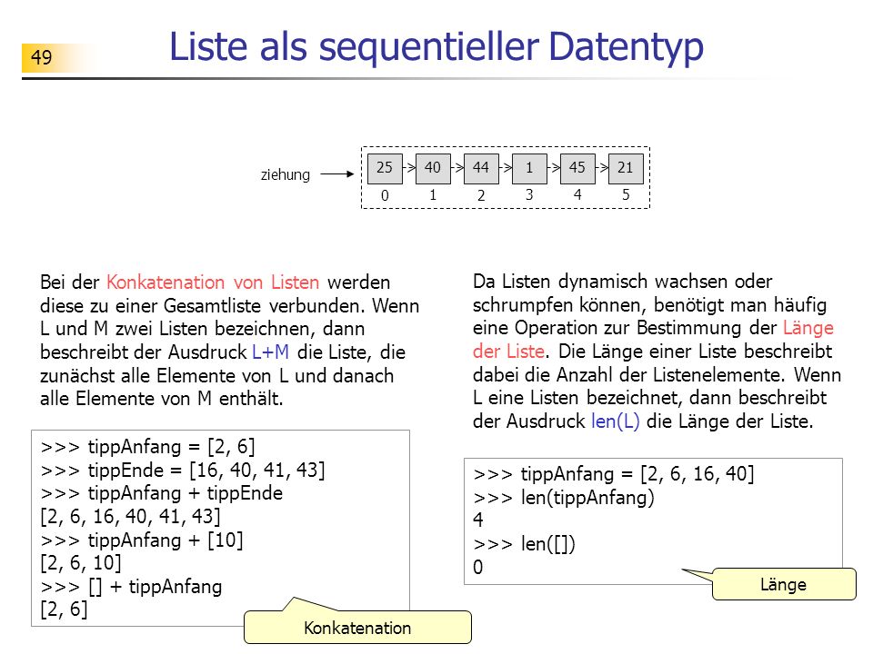 Liste als sequentieller Datentyp