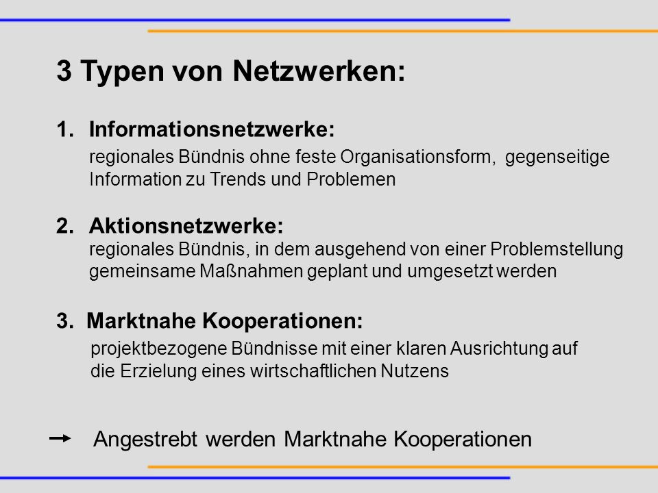 3 Typen von Netzwerken: Informationsnetzwerke: