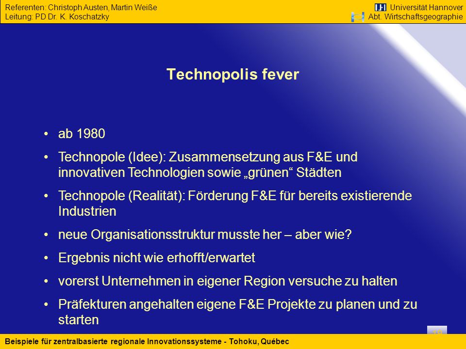 Technopolis fever ab Technopole (Idee): Zusammensetzung aus F&E und innovativen Technologien sowie „grünen Städten.