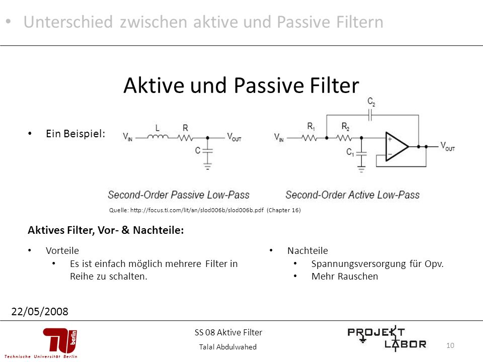 Aktive und Passive Filter