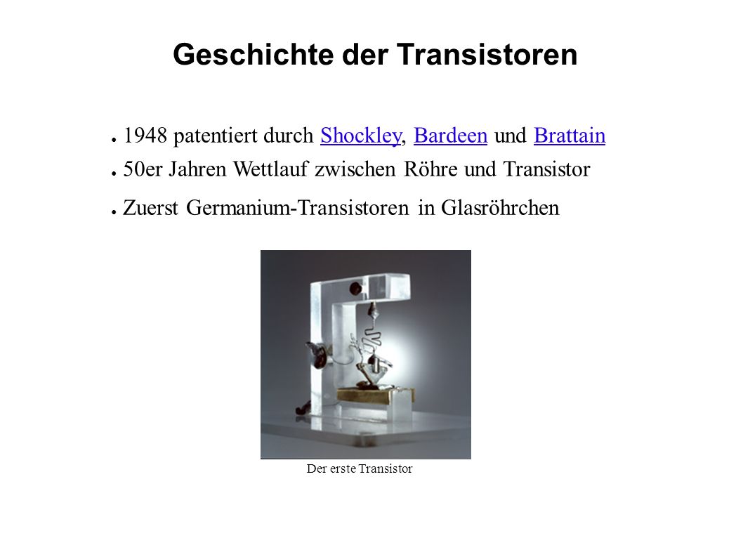 Geschichte der Transistoren
