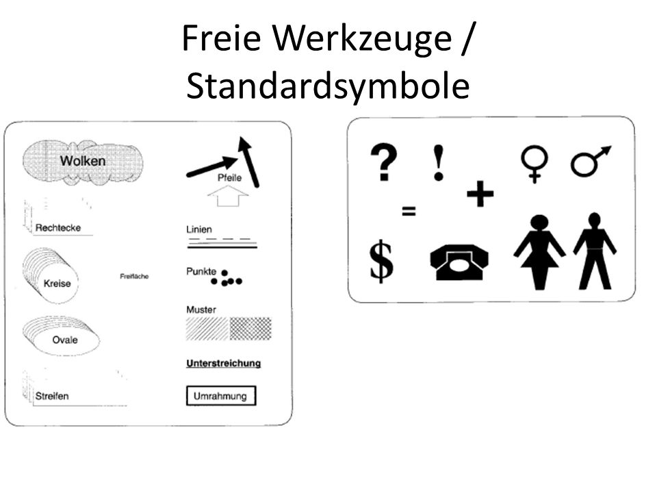 Freie Werkzeuge / Standardsymbole