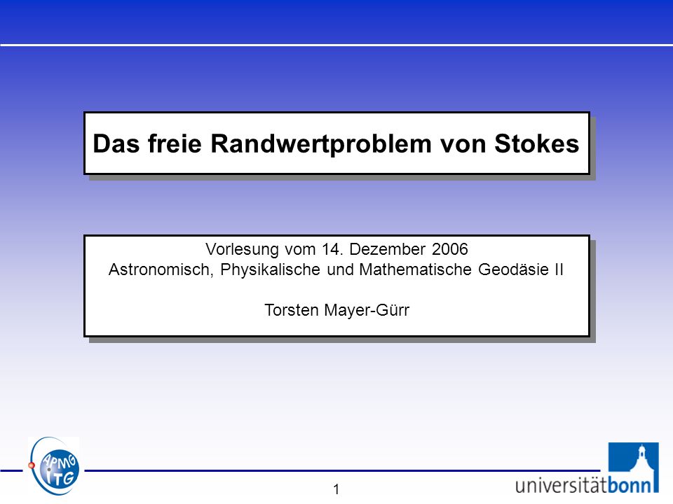 Das freie Randwertproblem von Stokes