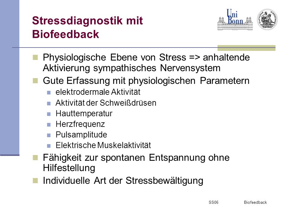 Stressdiagnostik mit Biofeedback