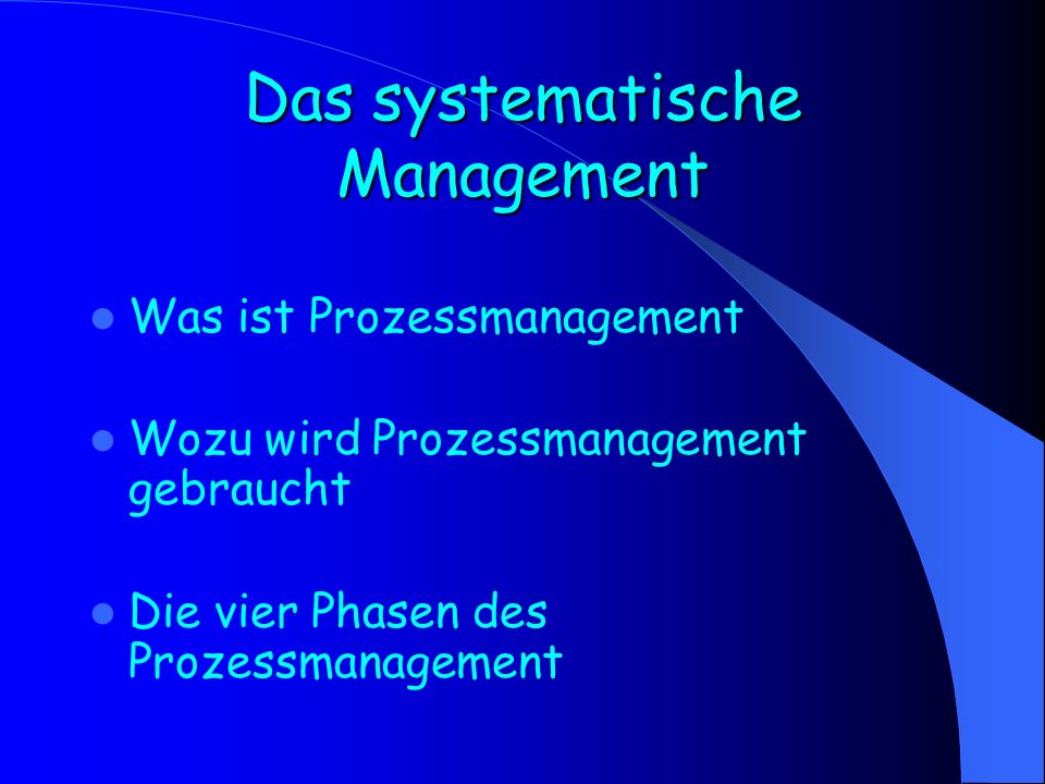 Das systematische Management