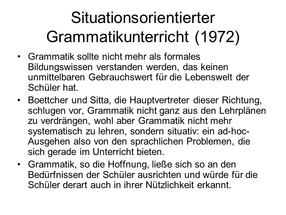 Situationsorientierter Grammatikunterricht (1972)