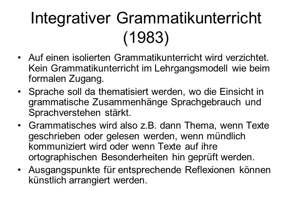 Integrativer Grammatikunterricht (1983)
