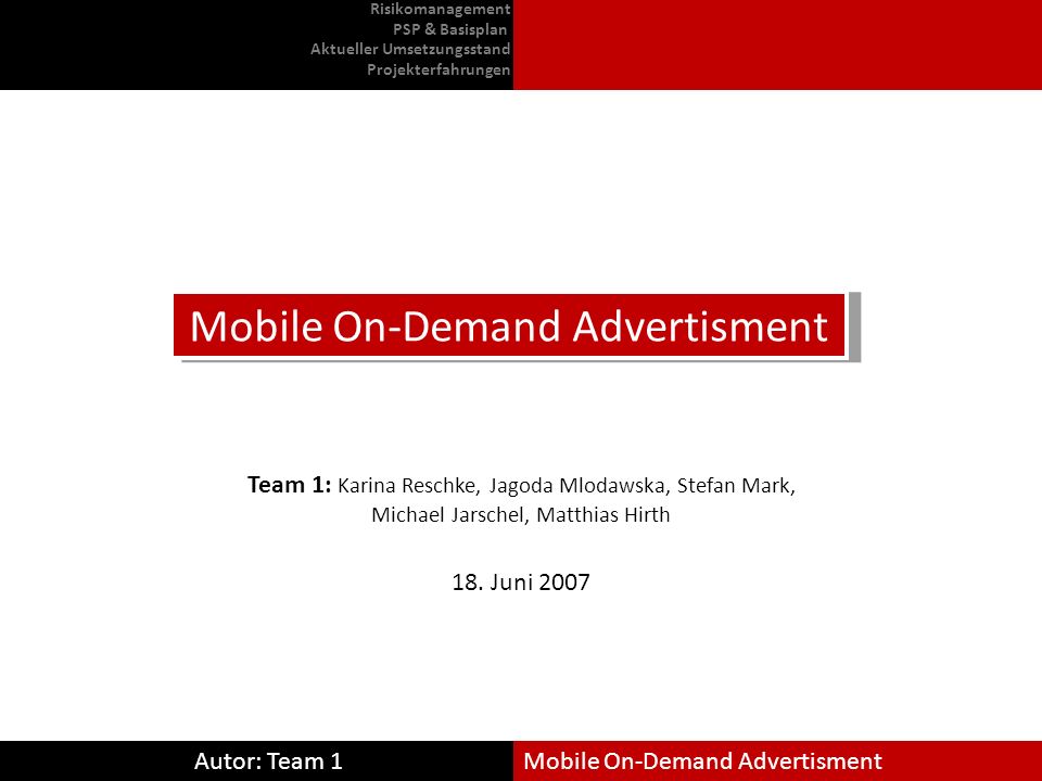 Mobile On-Demand Advertisment