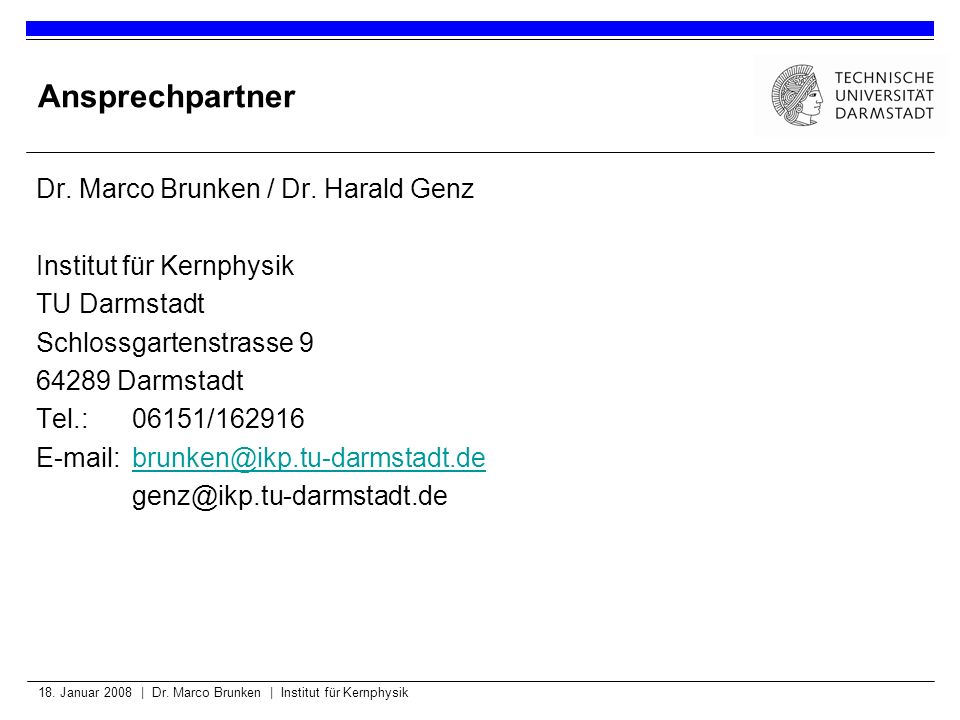 Ansprechpartner Dr. Marco Brunken / Dr. Harald Genz