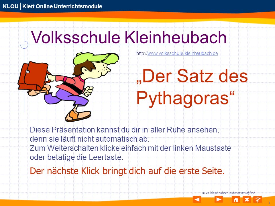 „Der Satz des Pythagoras Volksschule Kleinheubach