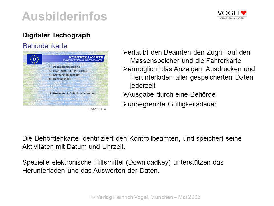 Ausbilderinfos Digitaler Tachograph Behördenkarte