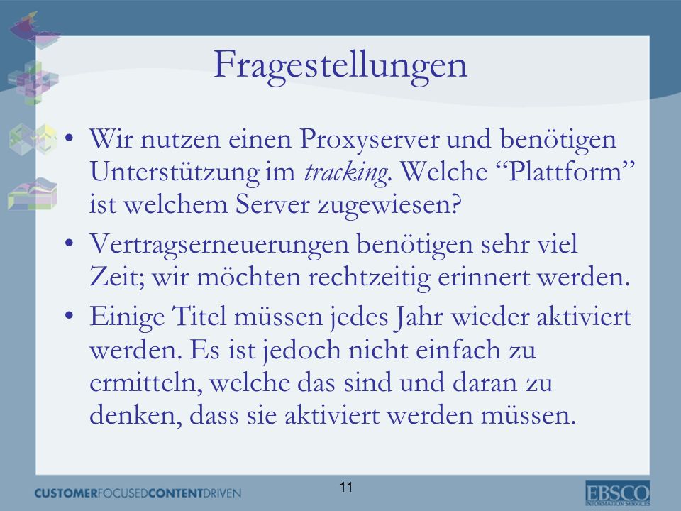 Fragestellungen Wir nutzen einen Proxyserver und benötigen Unterstützung im tracking. Welche Plattform ist welchem Server zugewiesen
