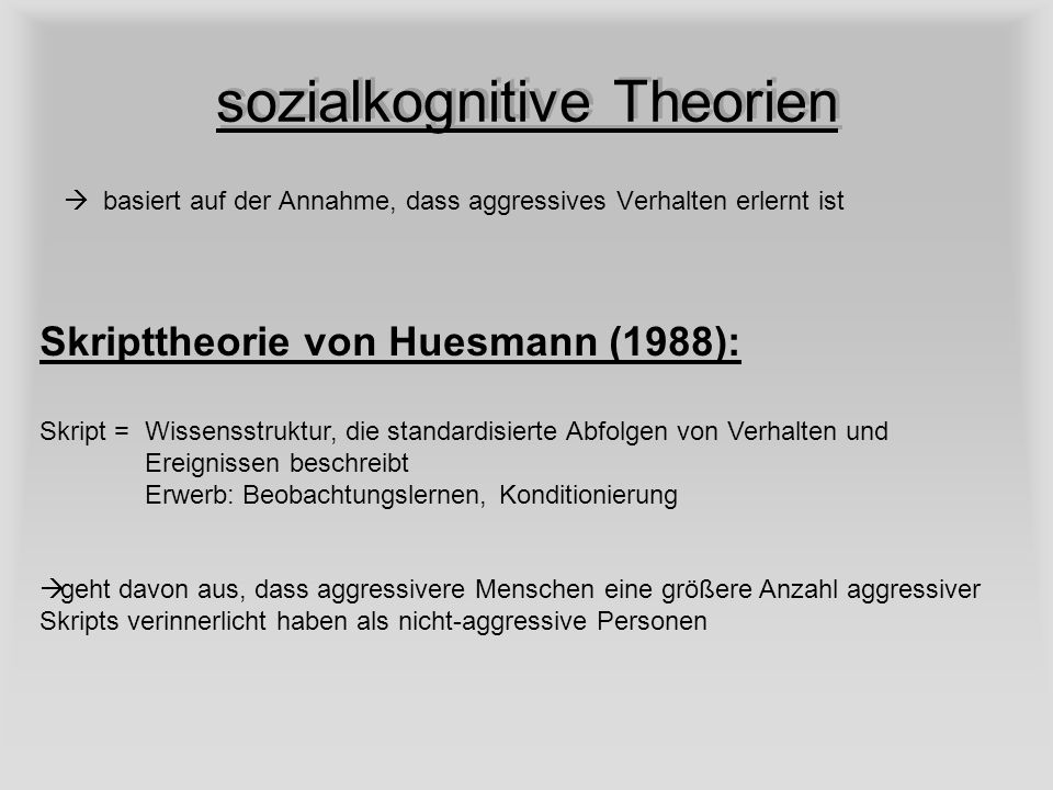 sozialkognitive Theorien