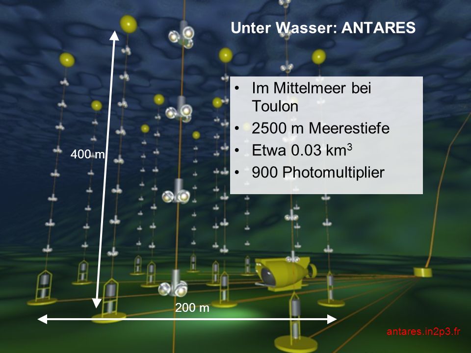 Im Mittelmeer bei Toulon 2500 m Meerestiefe Etwa 0.03 km3