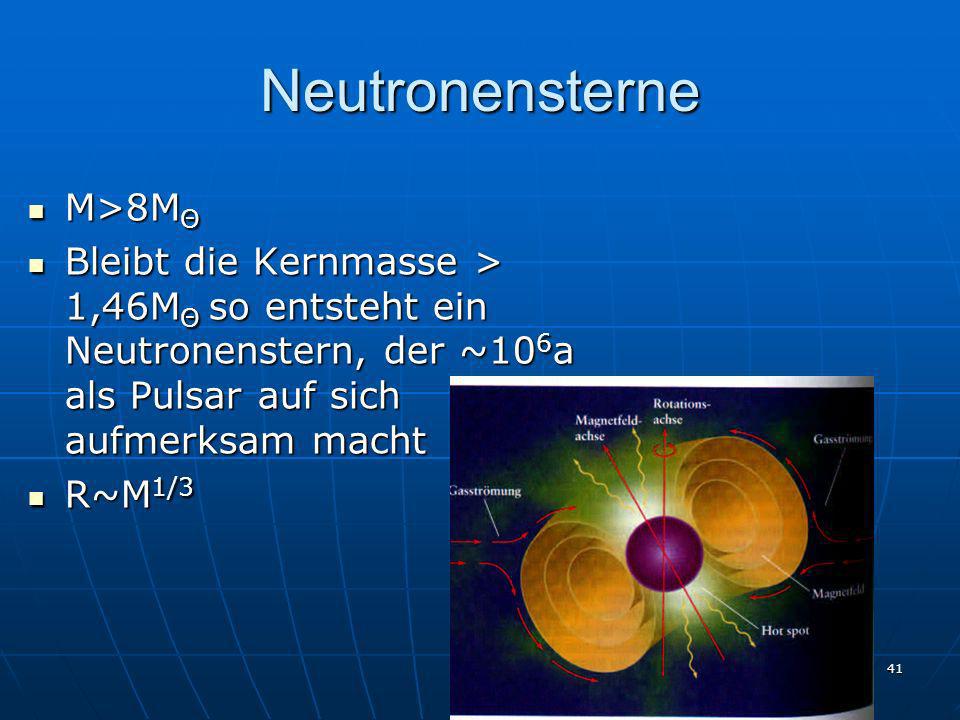 Neutronensterne M>8MΘ