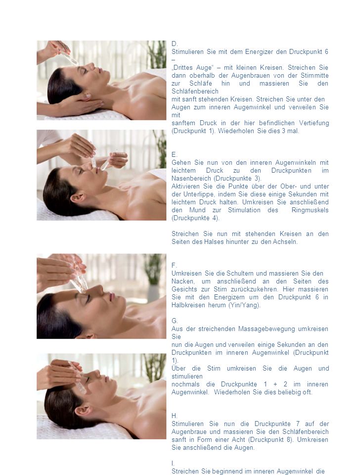 D. Stimulieren Sie mit dem Energizer den Druckpunkt 6 –
