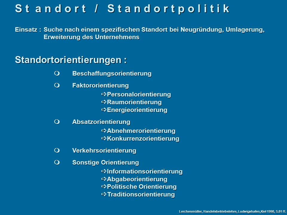 S t a n d o r t / S t a n d o r t p o l i t i k