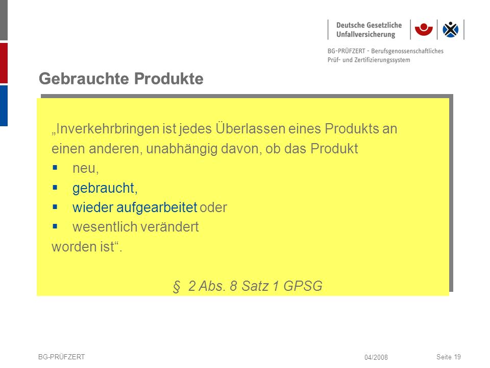 Gebrauchte Produkte Gebrauchte Produkte