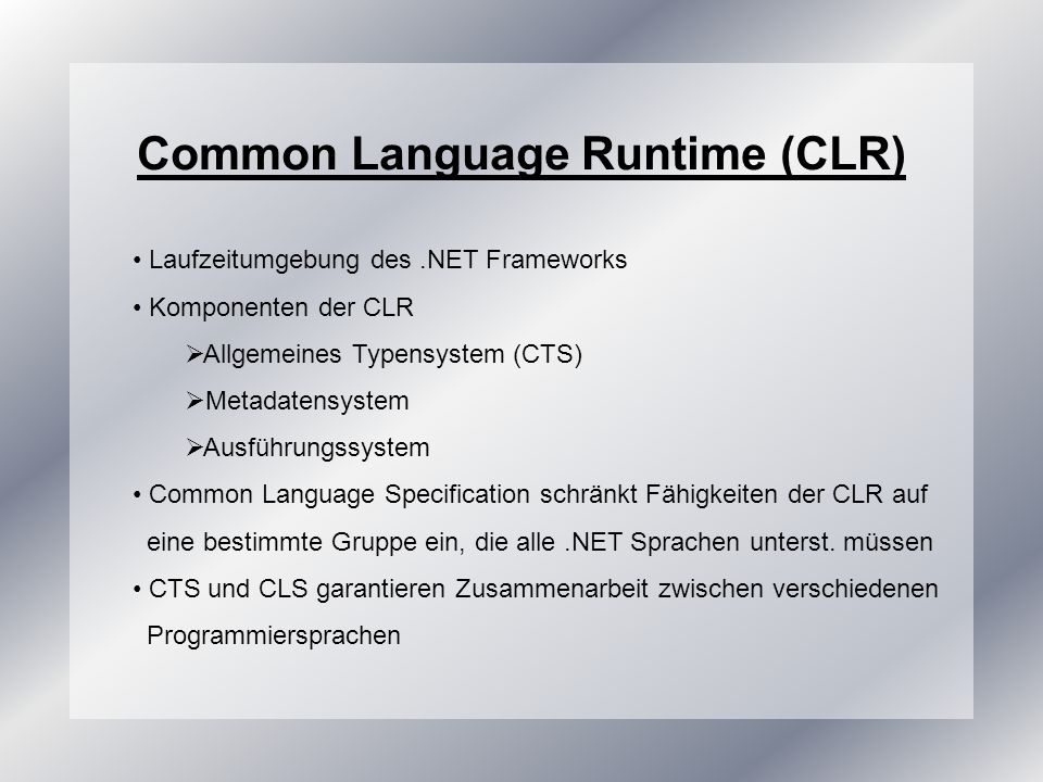 Common Language Runtime (CLR)