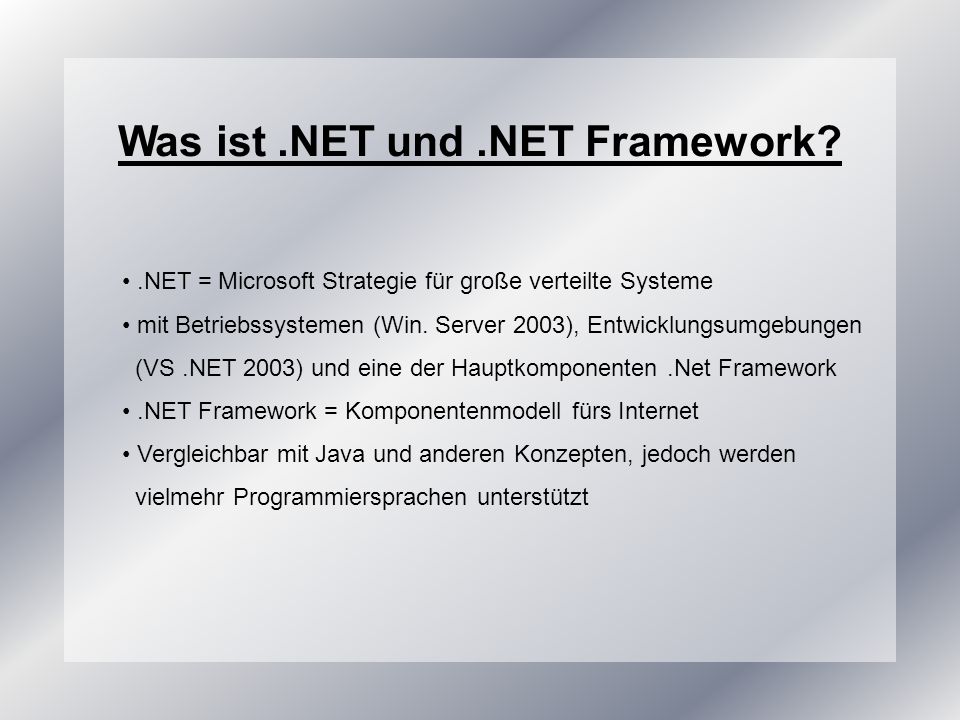 Was ist .NET und .NET Framework
