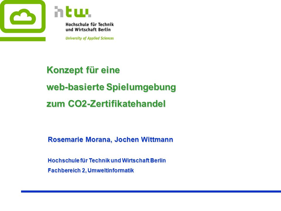 Konzept für eine web-basierte Spielumgebung zum CO2-Zertifikatehandel