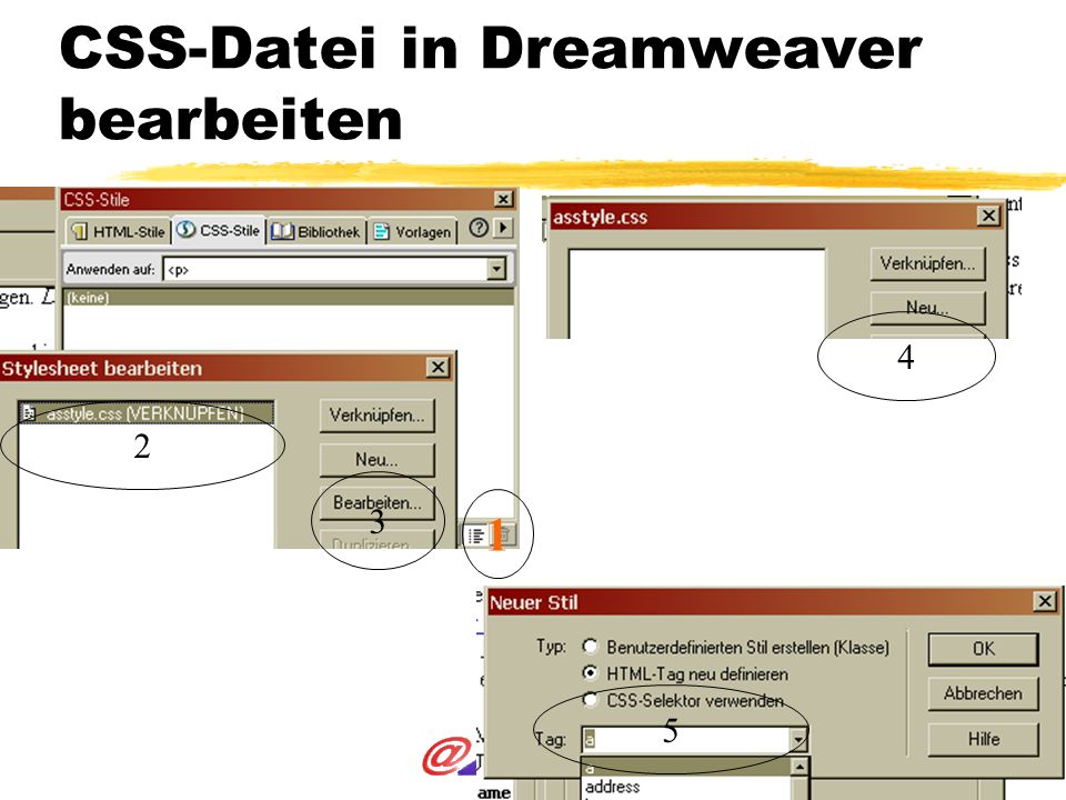 CSS-Datei in Dreamweaver bearbeiten