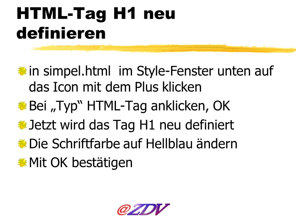 HTML-Tag H1 neu definieren