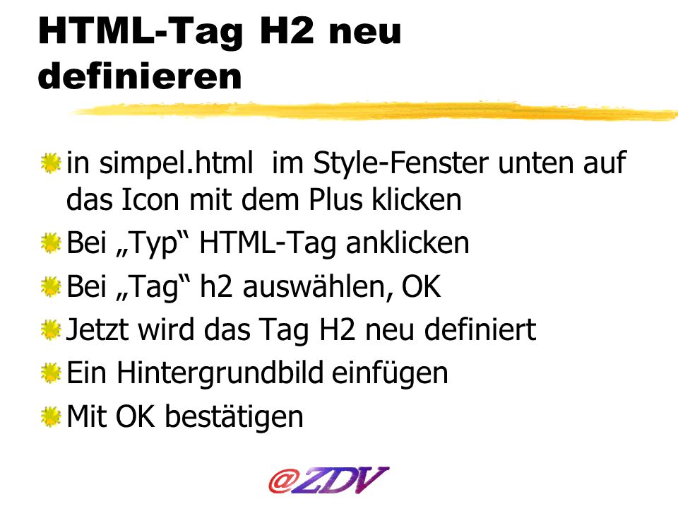 HTML-Tag H2 neu definieren