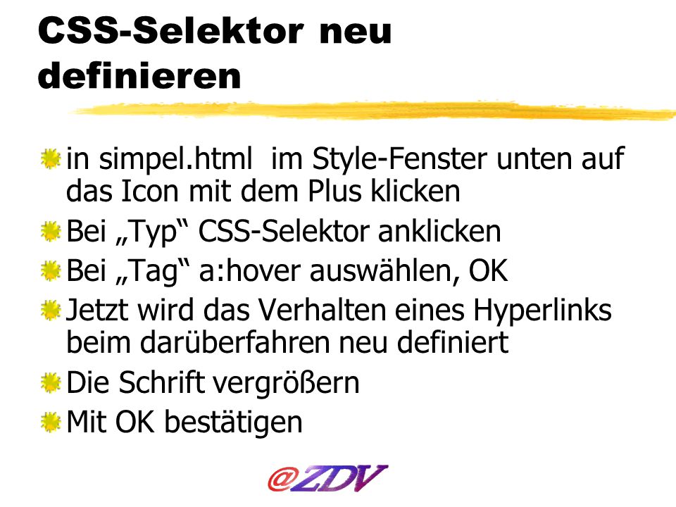 CSS-Selektor neu definieren