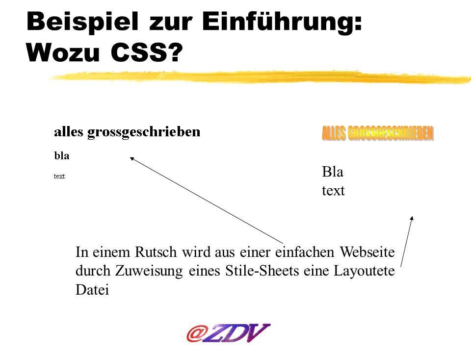 Beispiel zur Einführung: Wozu CSS