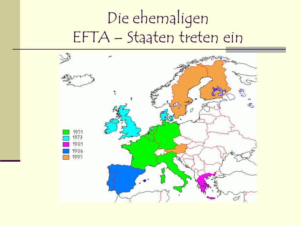 Die ehemaligen EFTA – Staaten treten ein