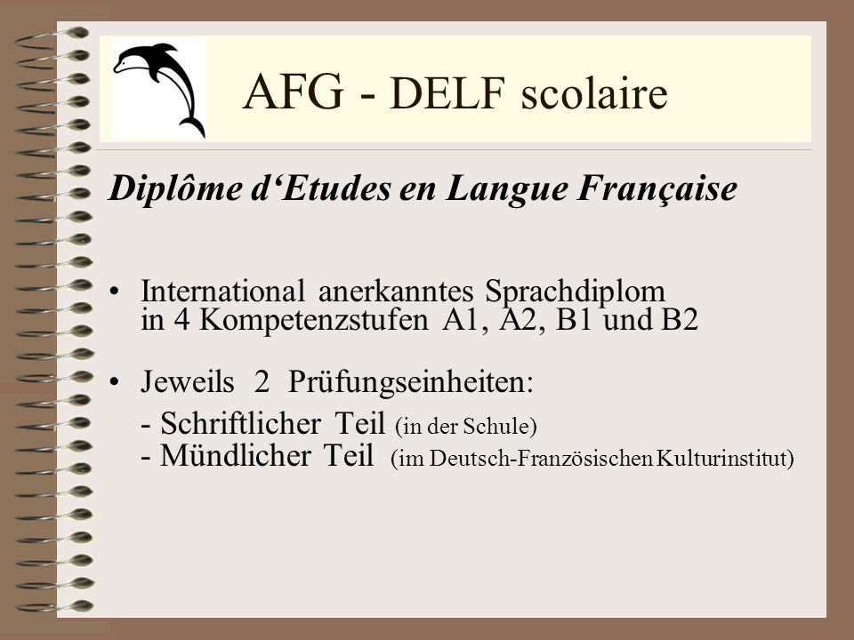 AFG - DELF scolaire Diplôme d‘Etudes en Langue Française