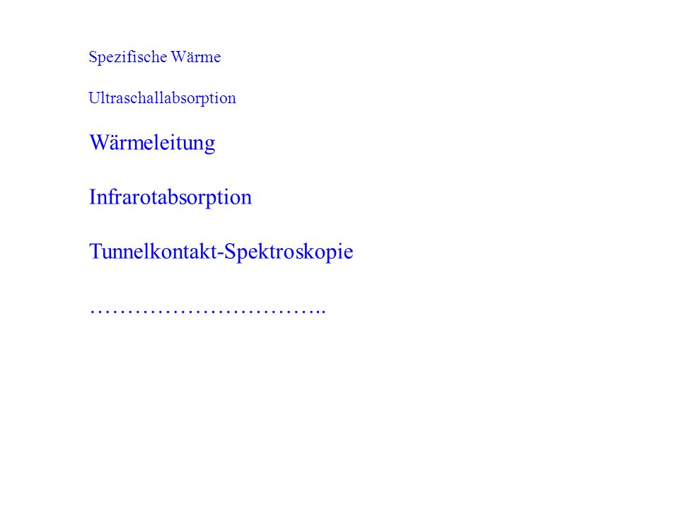 Tunnelkontakt-Spektroskopie …………………………..