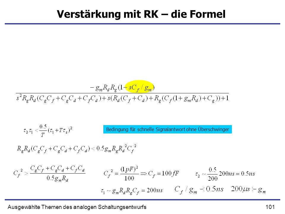 Verstärkung mit RK – die Formel