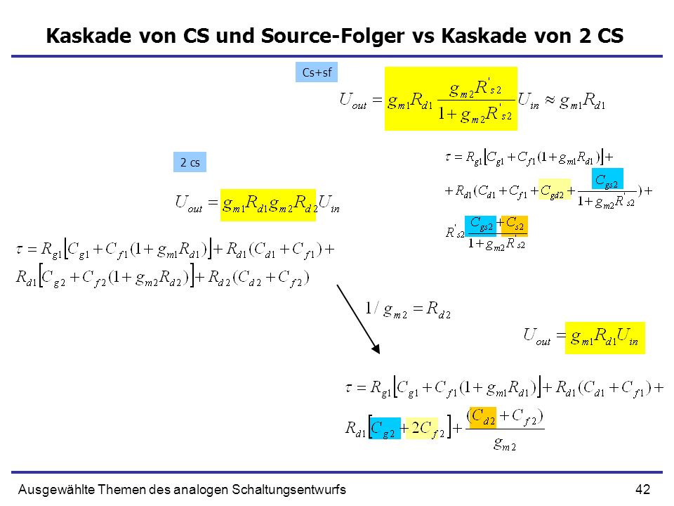 Kaskade von CS und Source-Folger vs Kaskade von 2 CS
