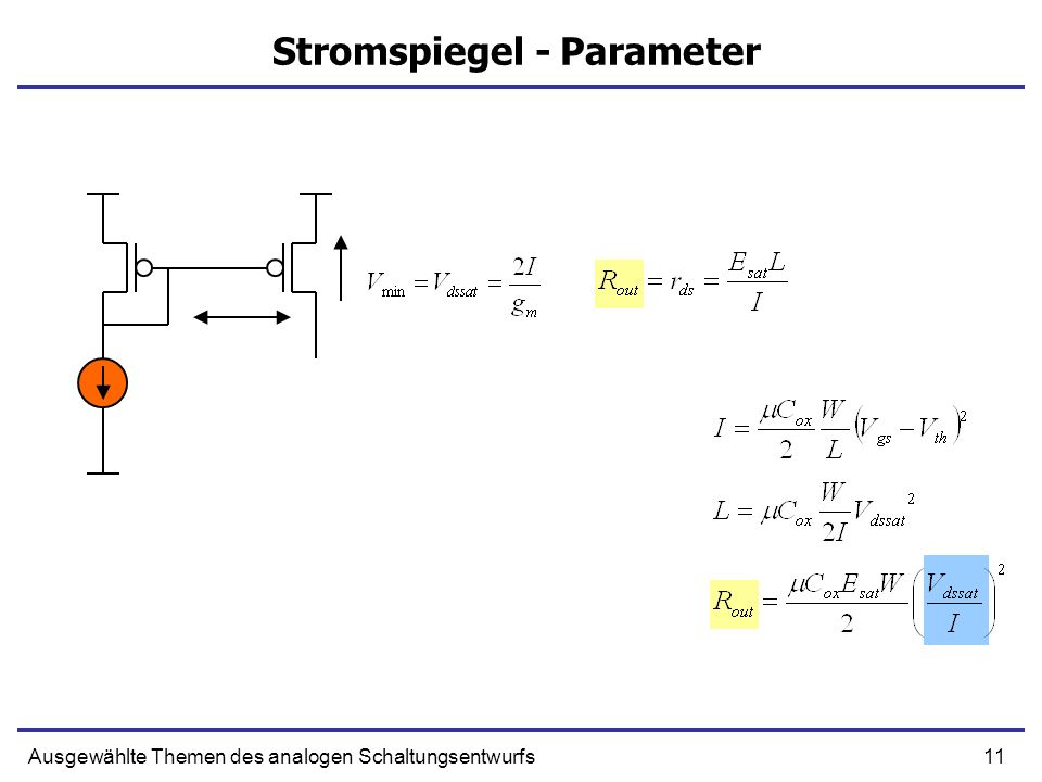 Stromspiegel - Parameter