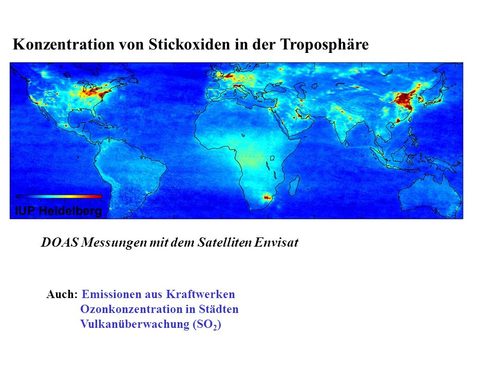 Konzentration von Stickoxiden in der Troposphäre