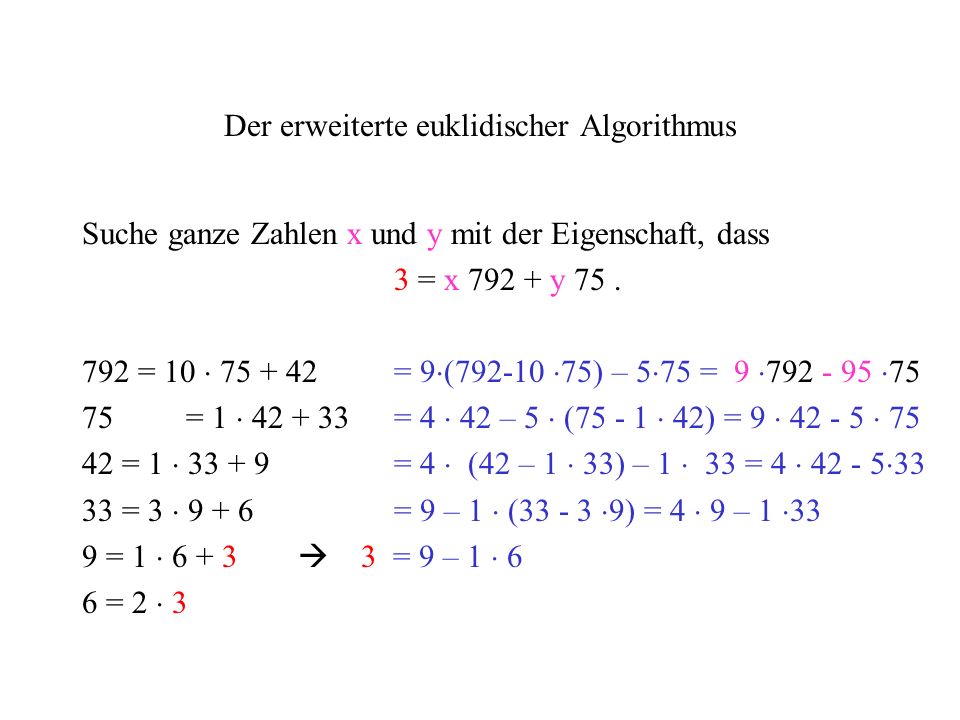 Der erweiterte euklidischer Algorithmus