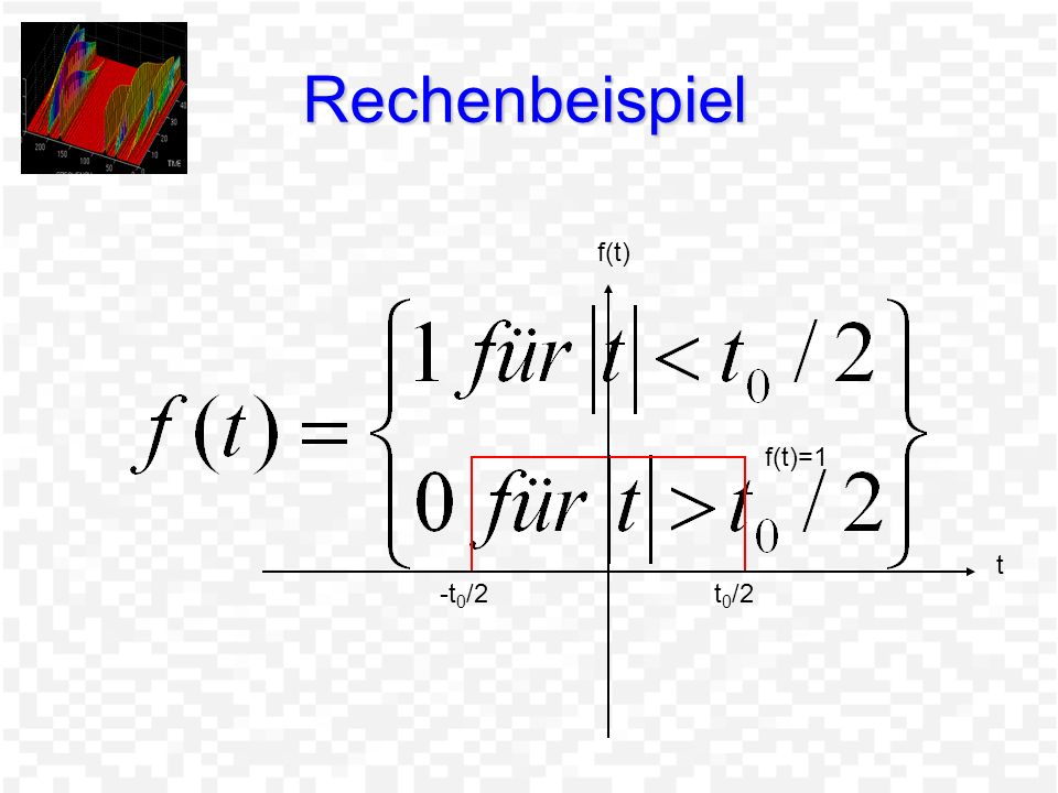 Rechenbeispiel f(t) f(t)=1 t -t0/2 t0/2