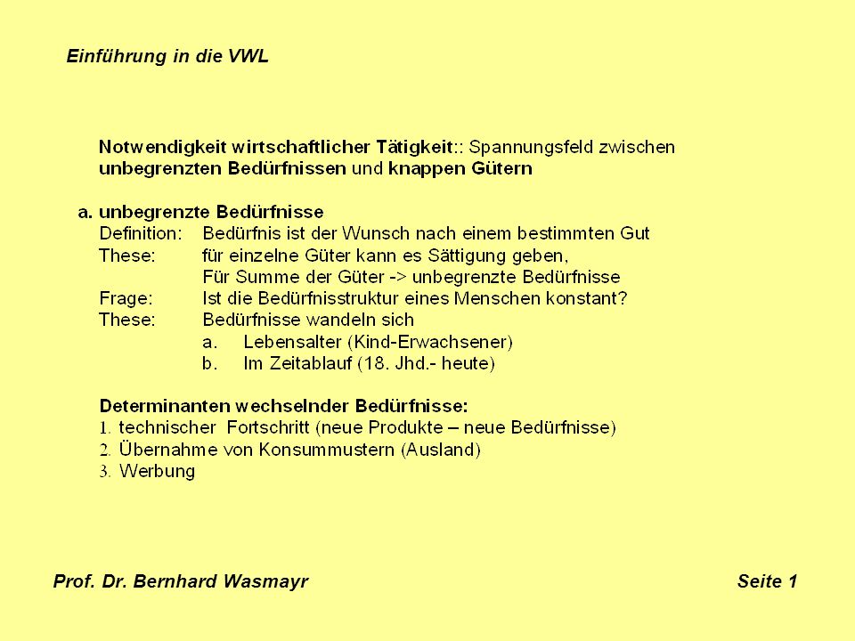 Prof. Dr. Bernhard Wasmayr Seite 1