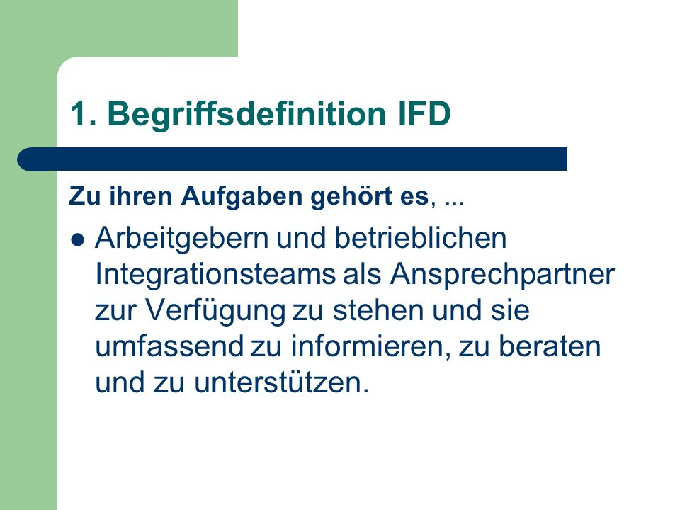 1. Begriffsdefinition IFD