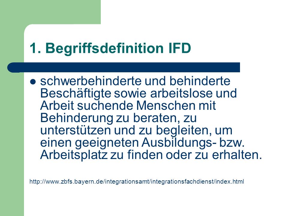 1. Begriffsdefinition IFD