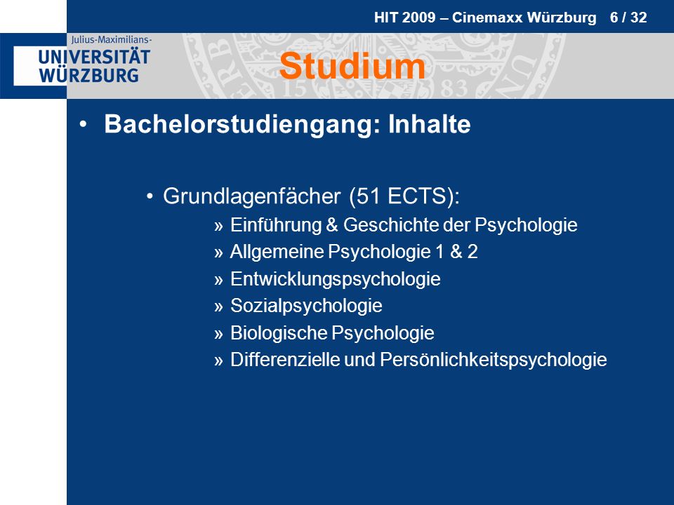 Studium Bachelorstudiengang: Inhalte Grundlagenfächer (51 ECTS):