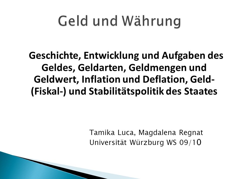 Geld und Währung