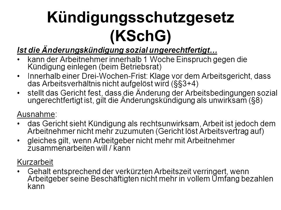 Kündigungsschutzgesetz (KSchG)