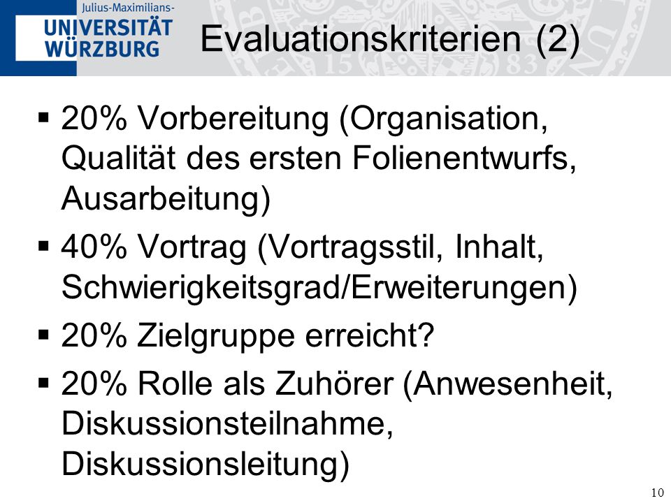 Evaluationskriterien (2)