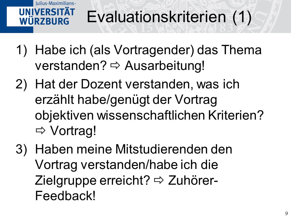Evaluationskriterien (1)